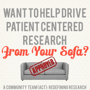 The Autoimmune Community Team (ACT): Redefining Research 2015 Celgene Innovation Impact Awards: Unleashing the Patient Voice in Research.autoimmune patients (125-175), diagnosed with Psoriatic Arthritis (PsA), Ankylosing Spondylitis (AS), AND/OR radiographic or non-radiographic Axial Spondyloarthritis (axSpA/nr-axSpA)